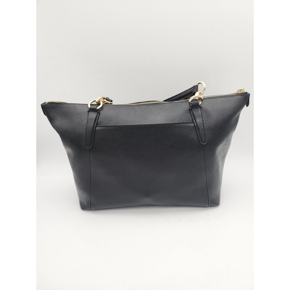 Coach Ava Tote Crossgrain Black Leather Shoulder Bag with Gold F57526 - Picture 4 of 15